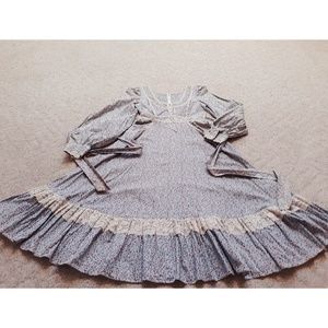 Gunne Sax RARE light blue and red prairie dress 9